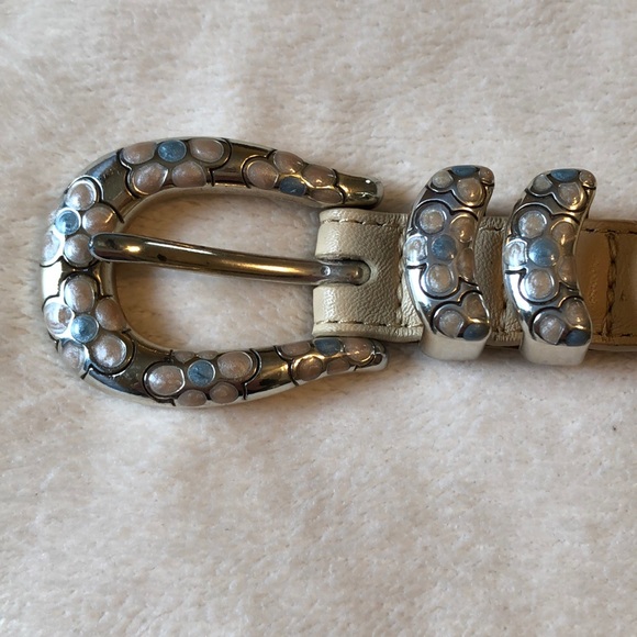 Brighton Flower Nude color Leather Belt - Picture 2 of 10